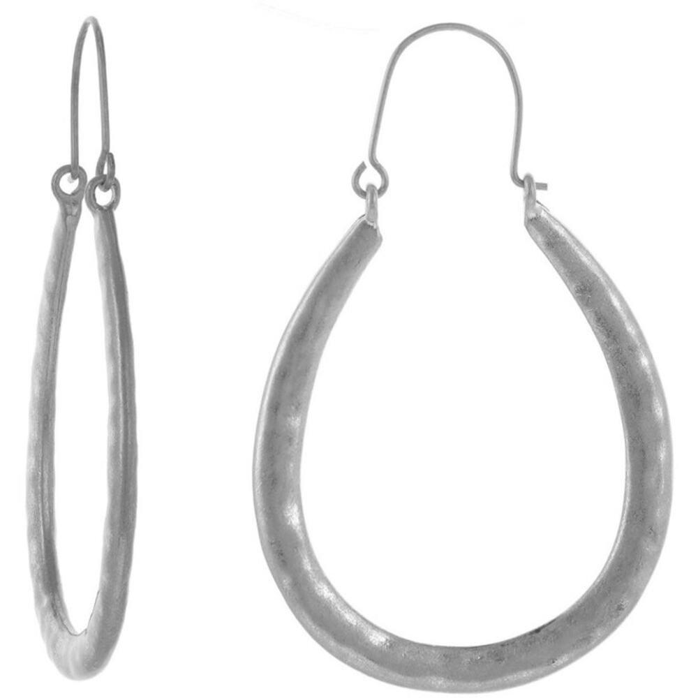 The Sak Silver Tone U-Shape Hoop Earrings MSRP $28 #E1114 - Picture 2 of 3